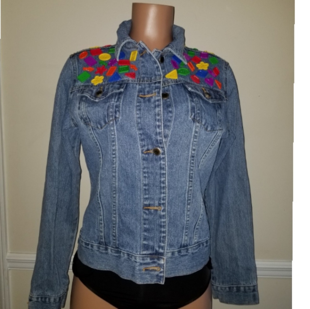Vintage Denim with Multicolor Buttons